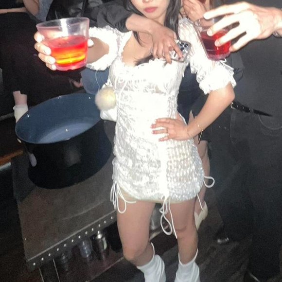 Fashionnova white lace angel baby puff sleeve corset dress - Picture 8 of 8